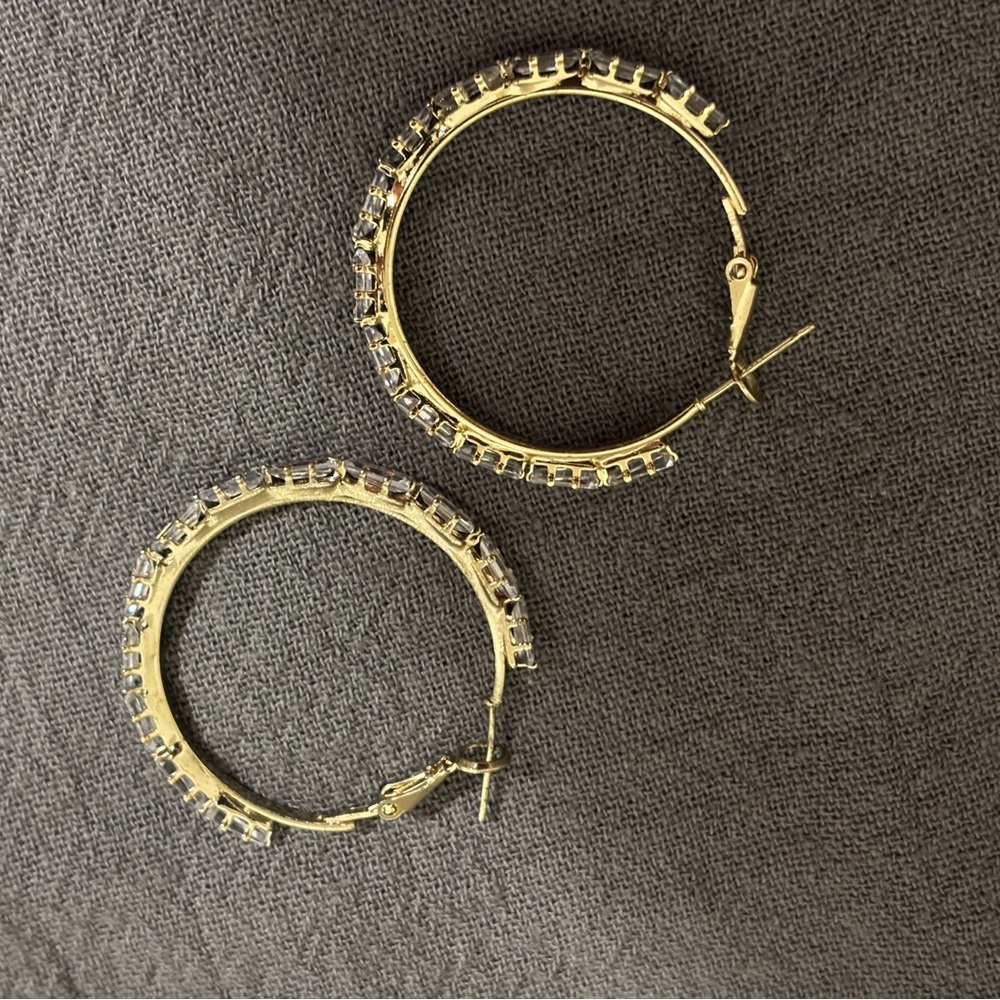 Gold Sparkle Hoop Earrings